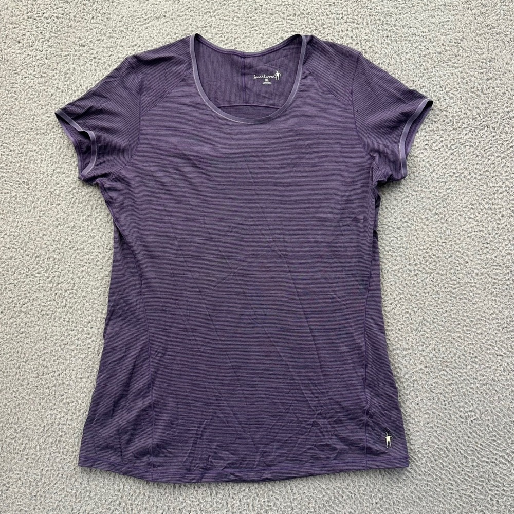 Smartwool Womens NTS Micro 150 Pattern Tee Purple Merino Wool XL Base Layer